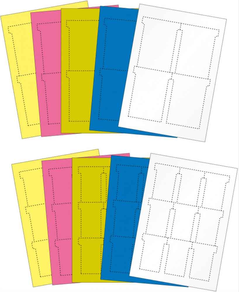 Zubehör T-Karten zur EDV-Beschriftung - für T-Kartentafel - Breitformat - in 6 Farben