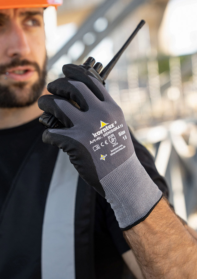 Korntex® Nitrilschaum-Handschuh „Izmir“ - Farbe Schwarz/Grau