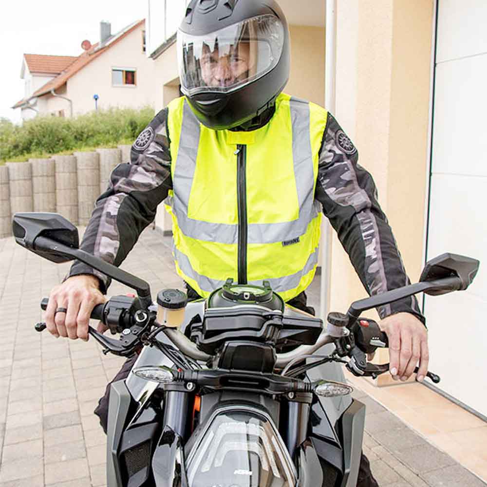 Hi-Vis Motorradweste Schleiz - 6 Größen - in Gelb - mit Werbeanbringung