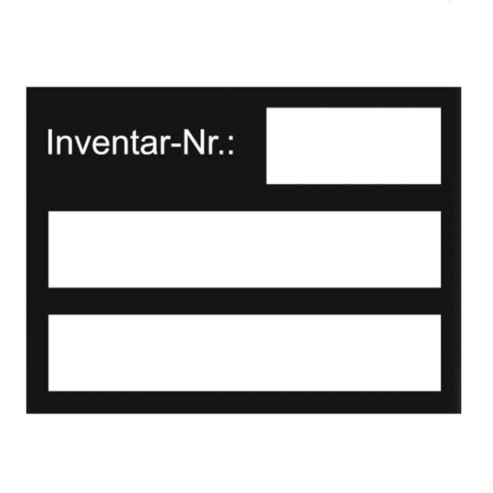 Inventar-Etikett - Dokumentenfolie auf Bogen - mit 3 Beschriftungsfeldern - selbstklebend
