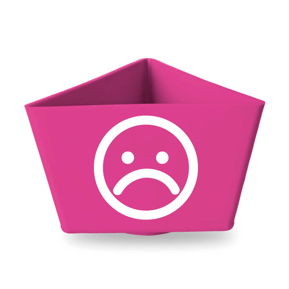 leitzahltraeger-kunststoff-smile-traurig-pink-1f9729 Leitzahlenträger - Motiv SMILE "TRAURIG" - mit Magnethaftung - 11 Farben