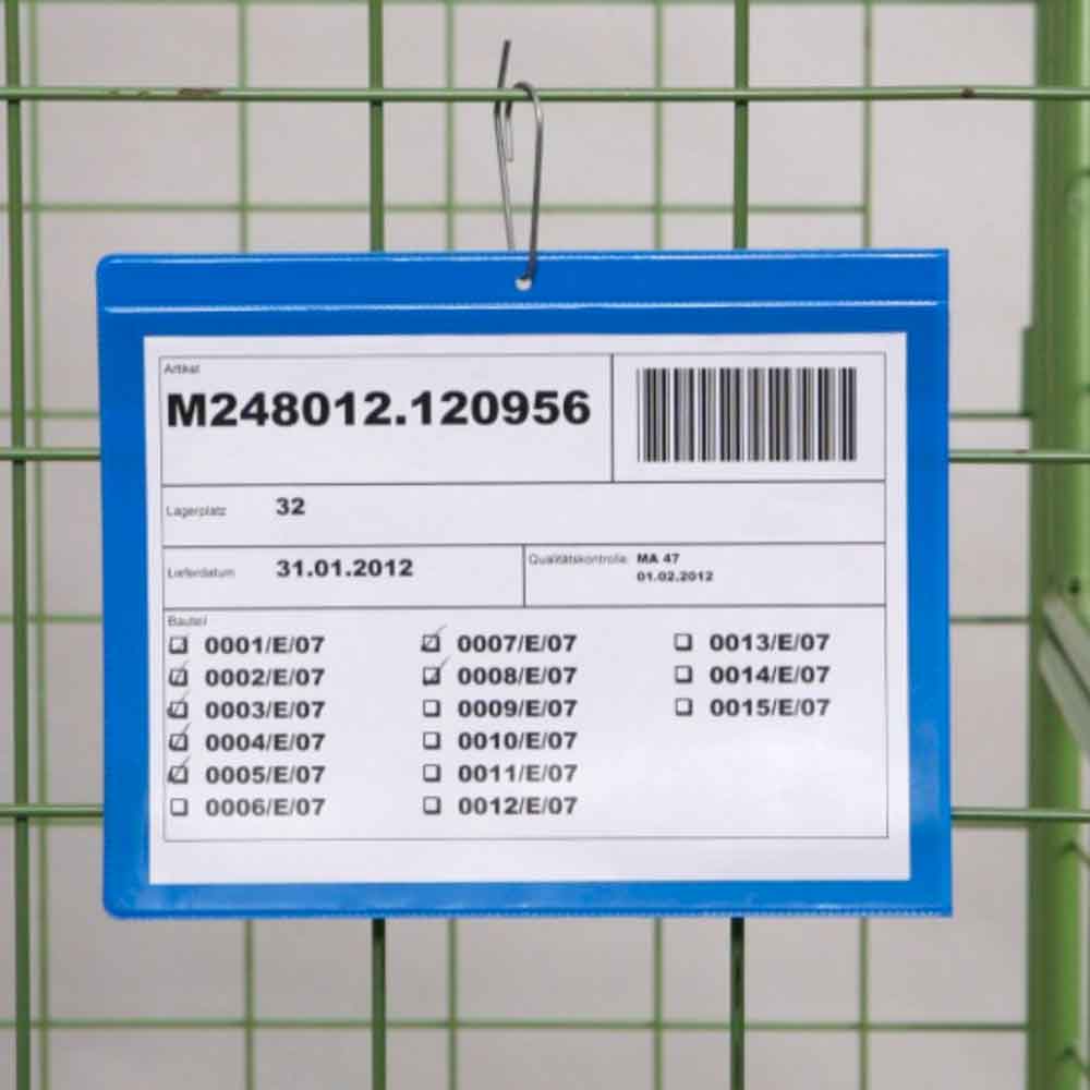 31-80-524-0-00-02-077-kennzeichnungstaschen-aufhaengelochung-c2606a Kennzeichnungstaschen mit Aufhänge-Lochung - DIN A6 quer - Längsseite offfen