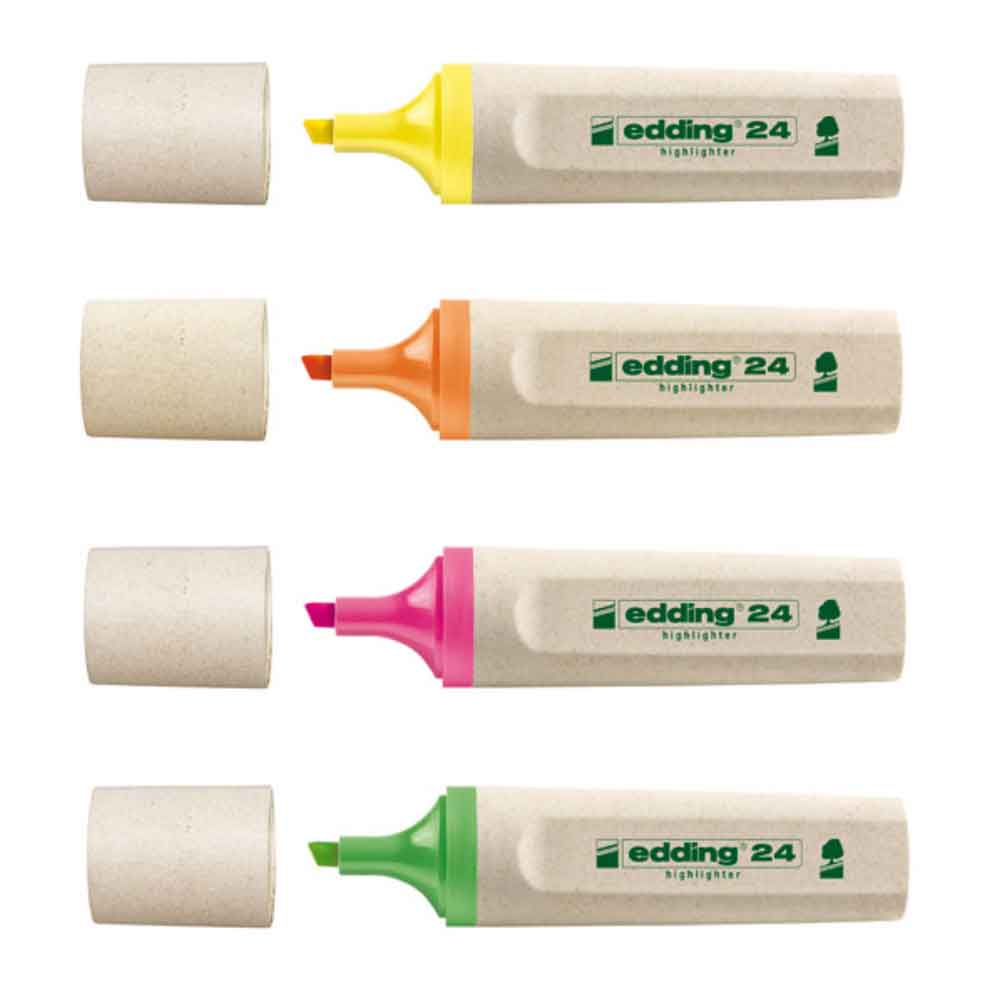 Edding 24 EcoLine Textmarker - Set in 4 Farben Edding 24 EcoLine Textmarker - Set in 4 Farben