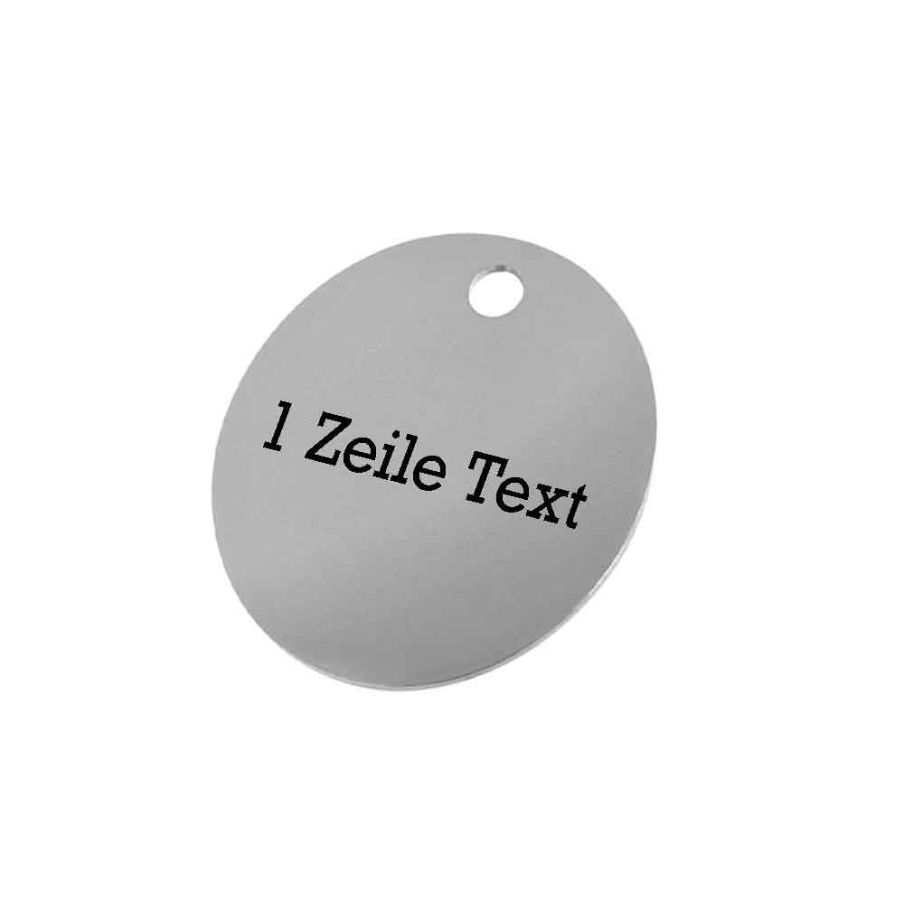 Kennzeichnungsmarken Edelstahl - 1-zeiliger Text - mit oder ohne Bohrung