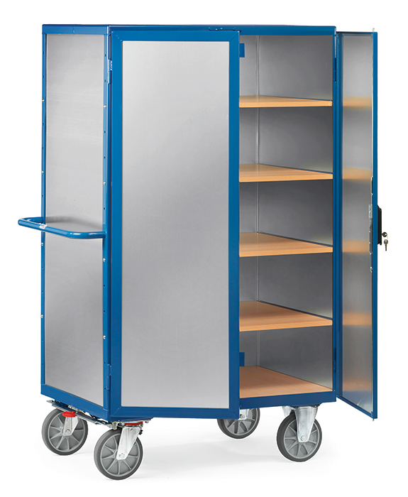 5592-b2db5c Kastenwagen mit Alublechwänden - in 2 Größen - mit 5 Einlegeböden - Tragkraft 750 kg