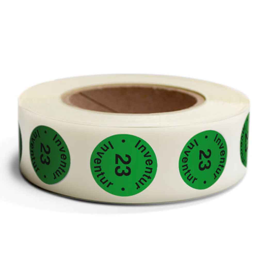 Inventur-Etiketten - mit Jahreszahl - selbstklebend - in 4 Farben