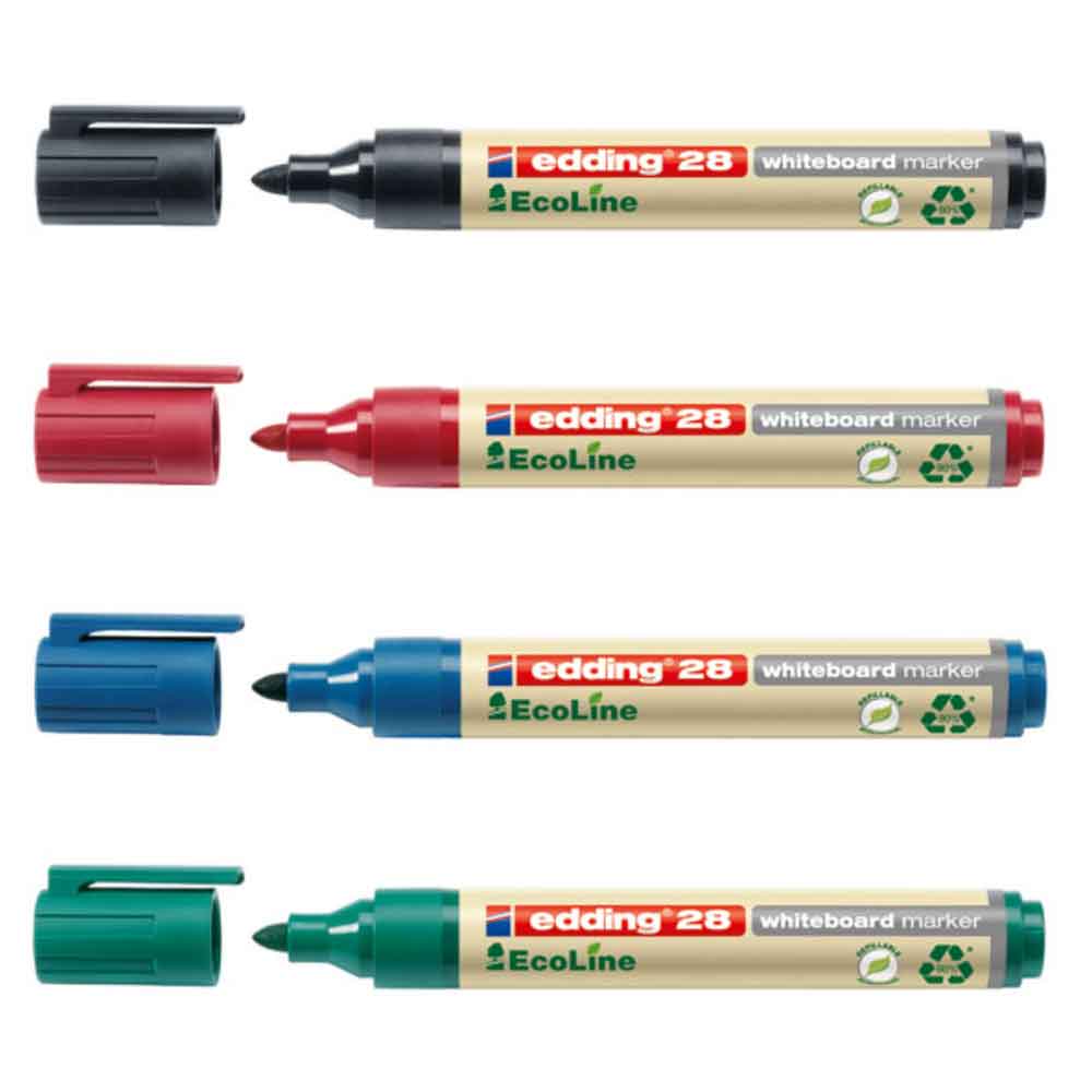 Edding 28 EcoLine Whiteboardmarker - 4 Farben im Set Edding 28 EcoLine Whiteboardmarker - 4 Farben im Set