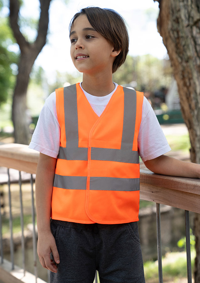 Korntex® Kinderwarnweste "Esbjerg" - Vier Reflexstreifen - Signal-Orange - XXS