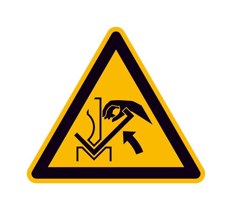 Warnschild - Warnung vor Quetschgefahr der Hand