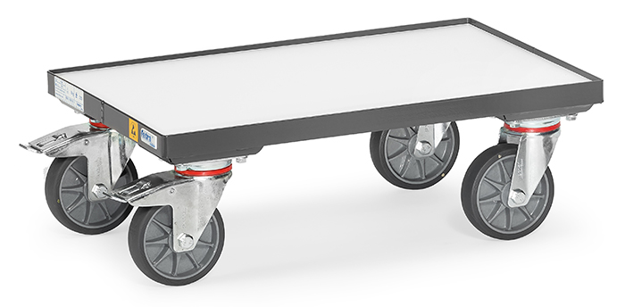 ESD-Eurokasten-Roller - elektrisch leitfähig - mit Boden und Rand H 7 mm - Tragkraft 250 kg