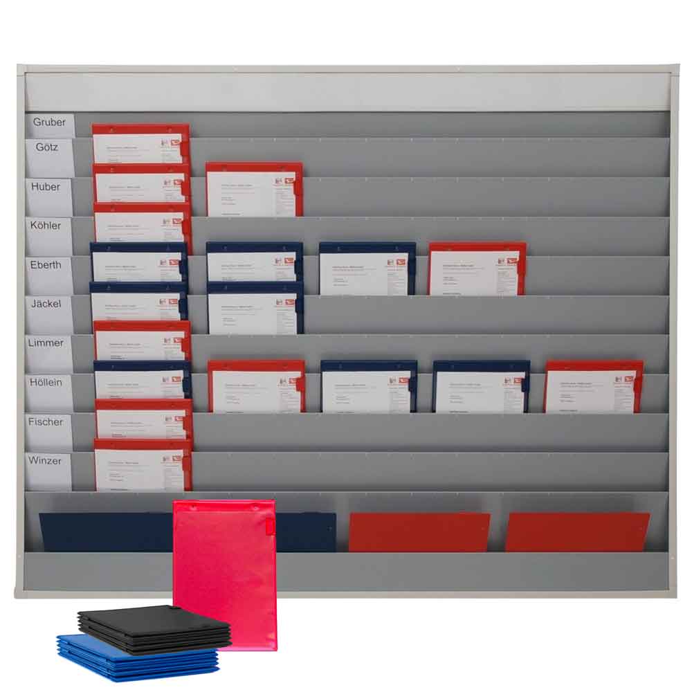 90-20-000-4-30-03-002-plantafelset-50-din-a4-auftragstaschen_3-5bc3d4 Plantafel-Set groß - mit Wechselleiste - für DIN A4 - für 50 Aufträge + 50 Taschen