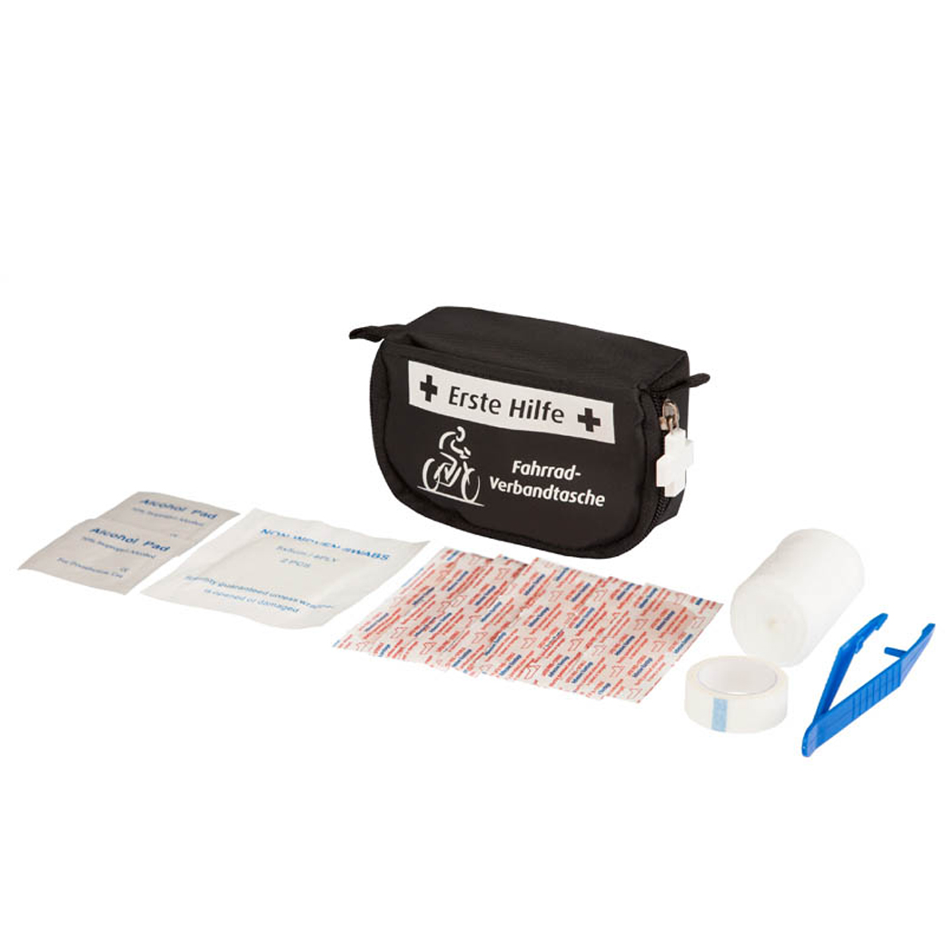 60-50-100-0-00-01-020-verbandtasche-fahrrad-schwarz-inhalt-d46851 Ersthelfer-Mini - inklusiv mit individuellem Motiv - 3 Farben