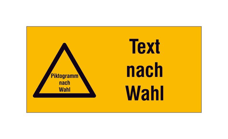 PROTECT - widerstandsfähiges Warn-Kombischild - mit Piktogramm und Text nach Wunsch