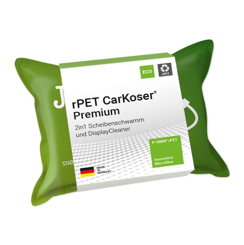 rPET CarKoser® - 2in1 Premium Scheiben-Schwamm - mit Werbeaufdruck - 14 x 9 cm