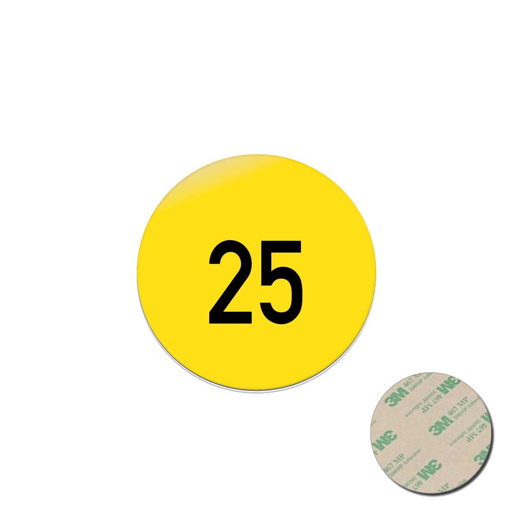 Zahlenmarken - Kunststoff - 1-3 stellige Gravur - selbstklebend