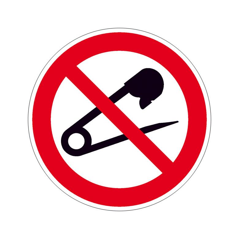 Verbotsschild - Keine Nadeln einstechen