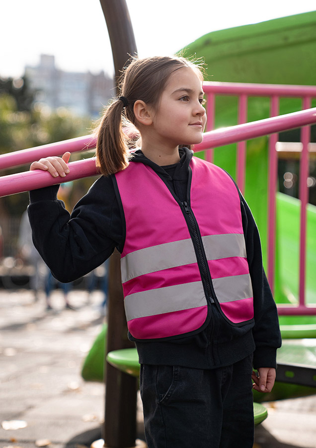 Korntex® Kinder Warnweste mit Reißverschluss „Aalborg“ - Signal-Gelb - XXS