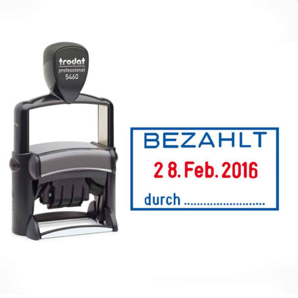 Trodat Professional 4.0 5460L - Datumstempel mit Standardtexten