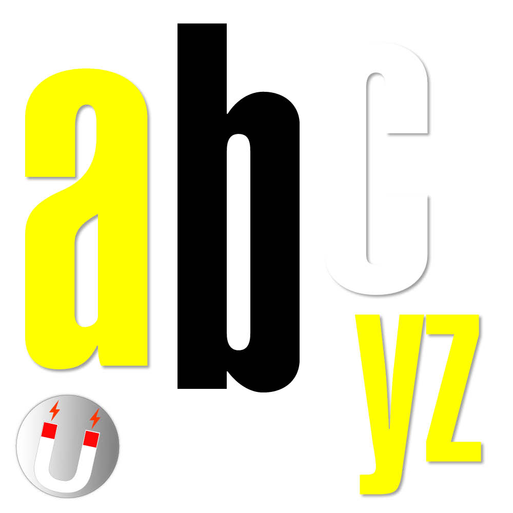 Kleinbuchstaben a-z - magnetisch - Block Schmal - Größen von 20 bis 100 mm - 3 Farben Kleinbuchstaben a-z - magnetisch - Block Schmal - Größen von 20 bis 100 mm - 3 Farben