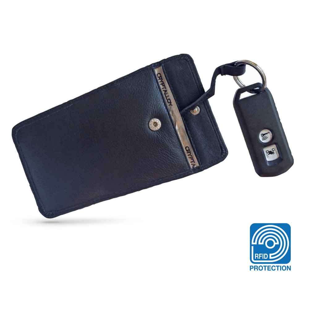 RFID Leder-Schlüsseletui - mit Abschirmfolie