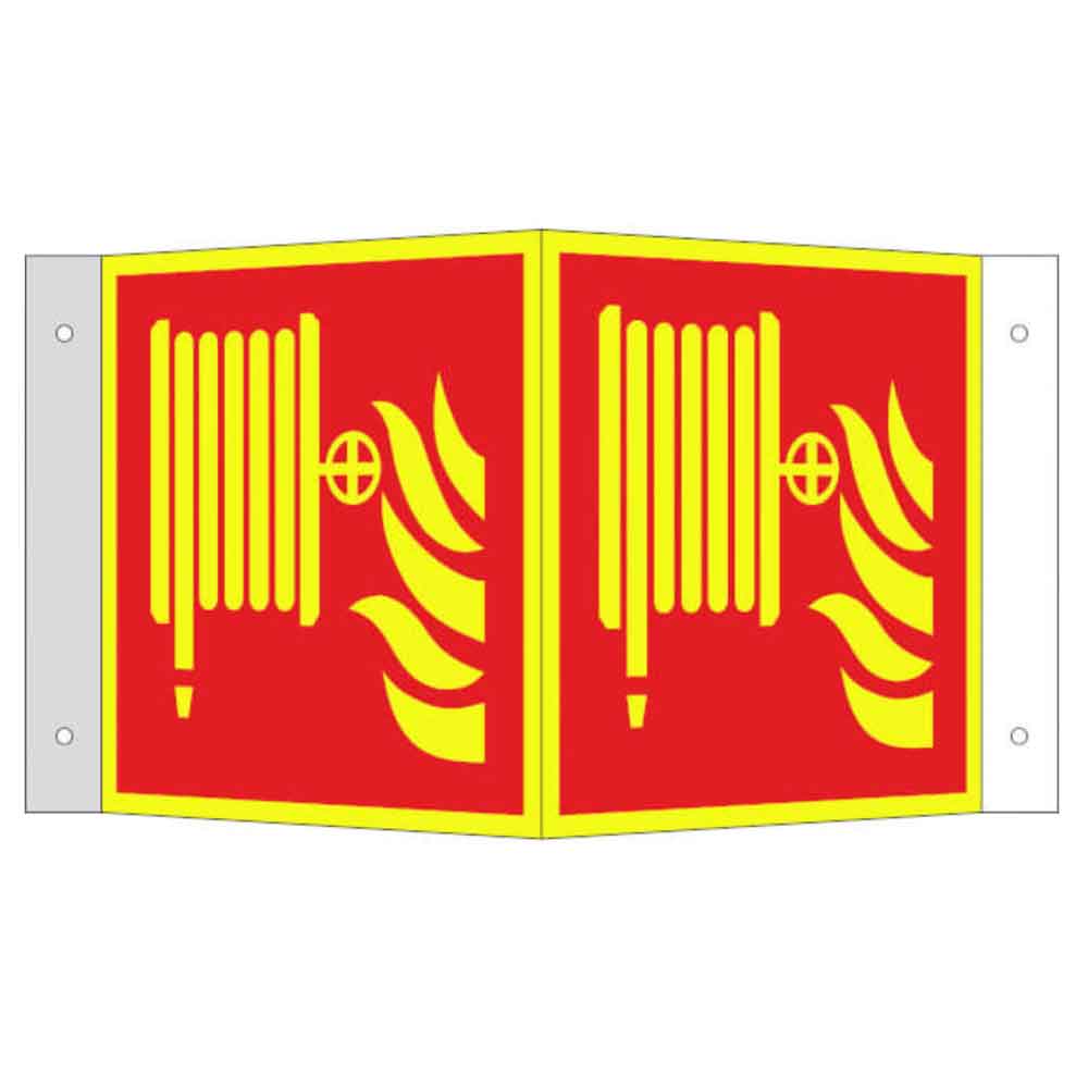 Brandschutzschild PLUS - Löschschlauch - Winkel - langnachleuchtend + tagesfluoreszierend Brandschutzschild PLUS - Löschschlauch - Winkel - langnachleuchtend + tagesfluoreszierend