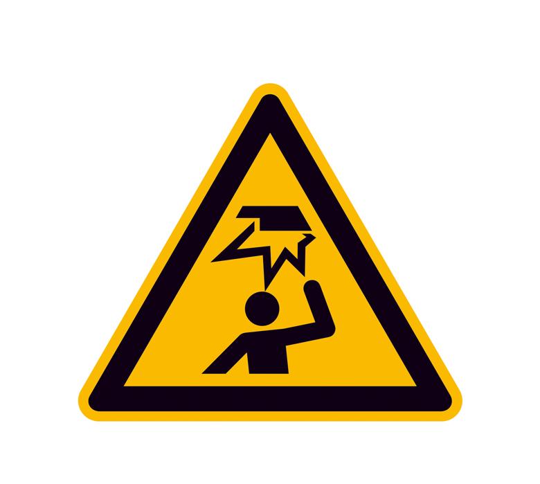 Warnschild - Warnung vor Hindernissen im Kopfbereich