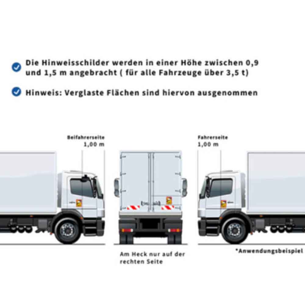 Hinweisschild - Attention Angles Morts - Achtung Toter Winkel - für LKW und Bus/Wohnmobil
