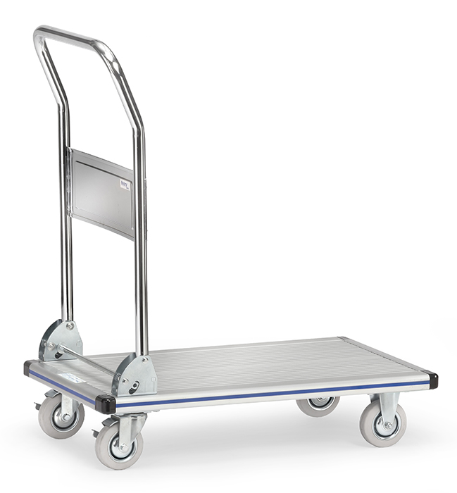 3120-de1bdd Alu-Plattformwagen - mit klappbarem Rohrschiebebügel - Tragkraft 150 kg