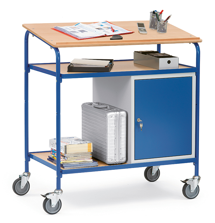 5838_live-37a934 Rollpult mit Stahlschrank - geneigte Schreibfläche - B 1100 x T 589 mm - Tragkraft 100 kg