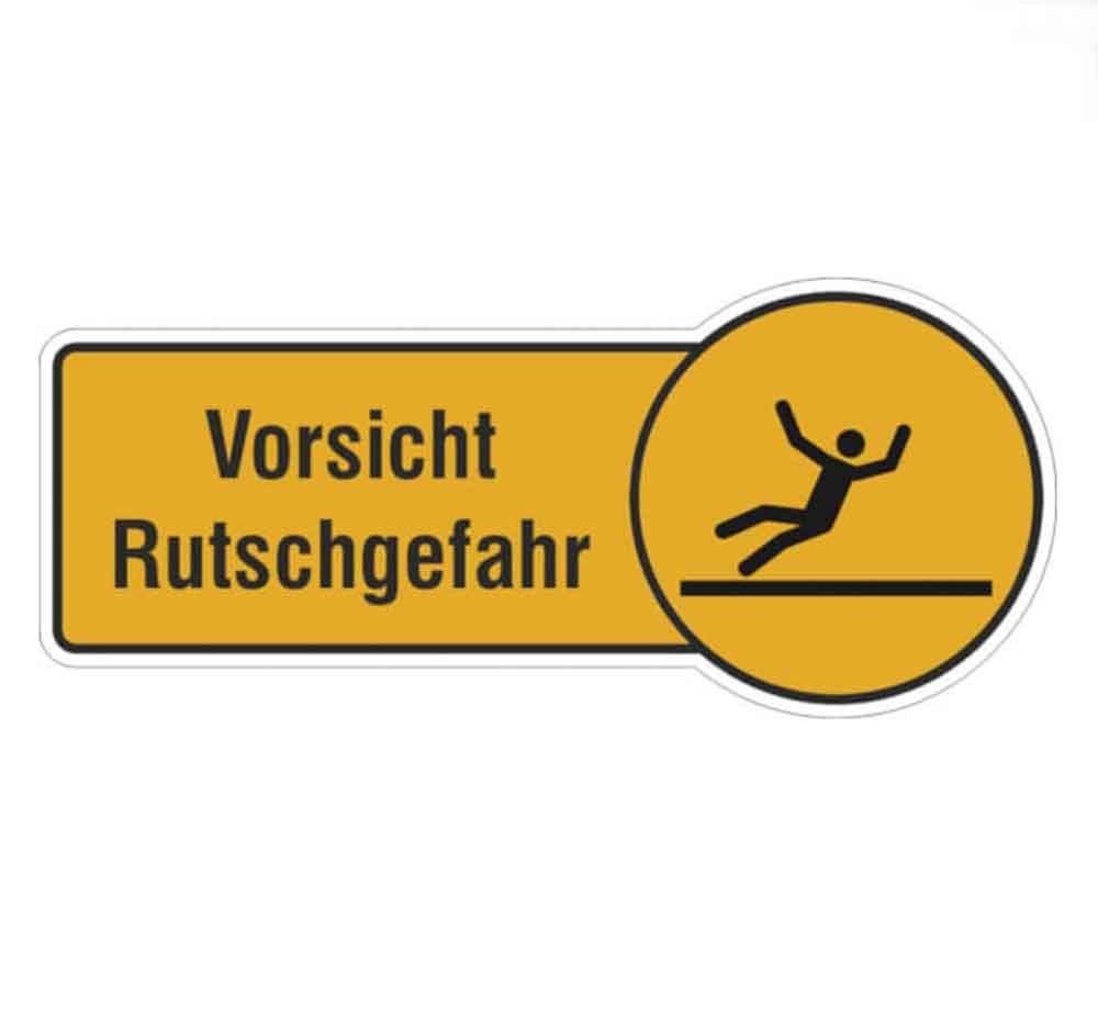 Rondenschild - Vorsicht Rutschgefahr Rondenschild - Vorsicht Rutschgefahr