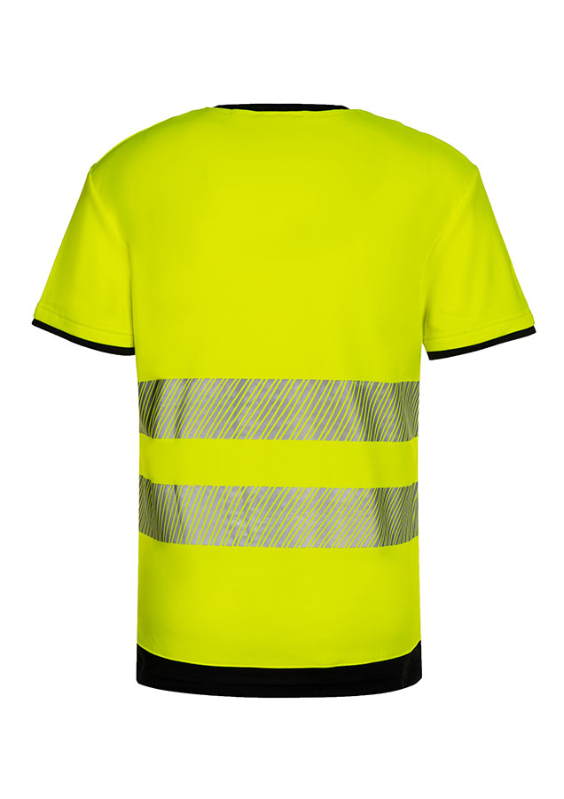 Korntex® - EOS - Hi-Vis T-Shirt mit schwarzer Brustpartie - Signal-Gelb/Schwarz - 3XL