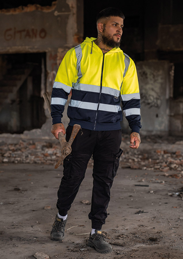 Korntex® Hi-Vis Zipper Hoodie „Galway“ - Signal-Orange - 3XL