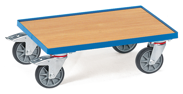 13581-0d9b08 Eurokasten-Roller - Ladefläche 605 x 405 mm - Höhe 194 mm - mit Bodenplatte - Tragkraft 250 kg