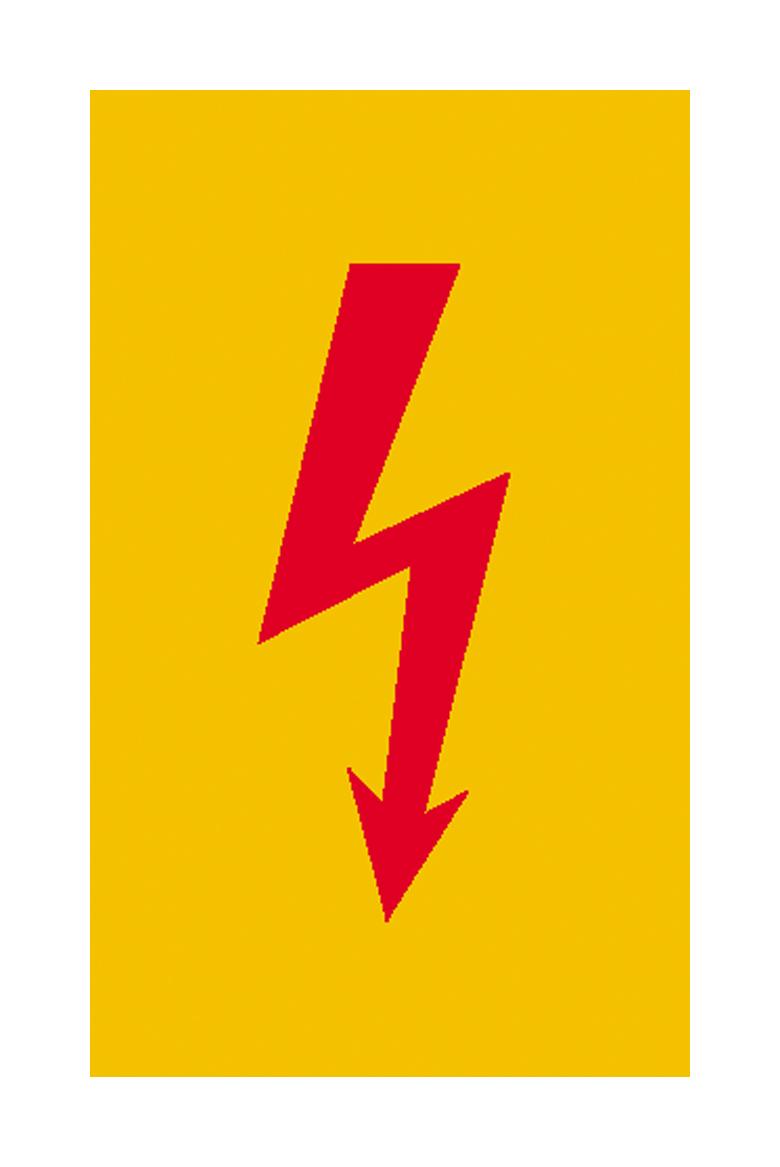 Warnschild - Spannungszeichen - Roter Blitz