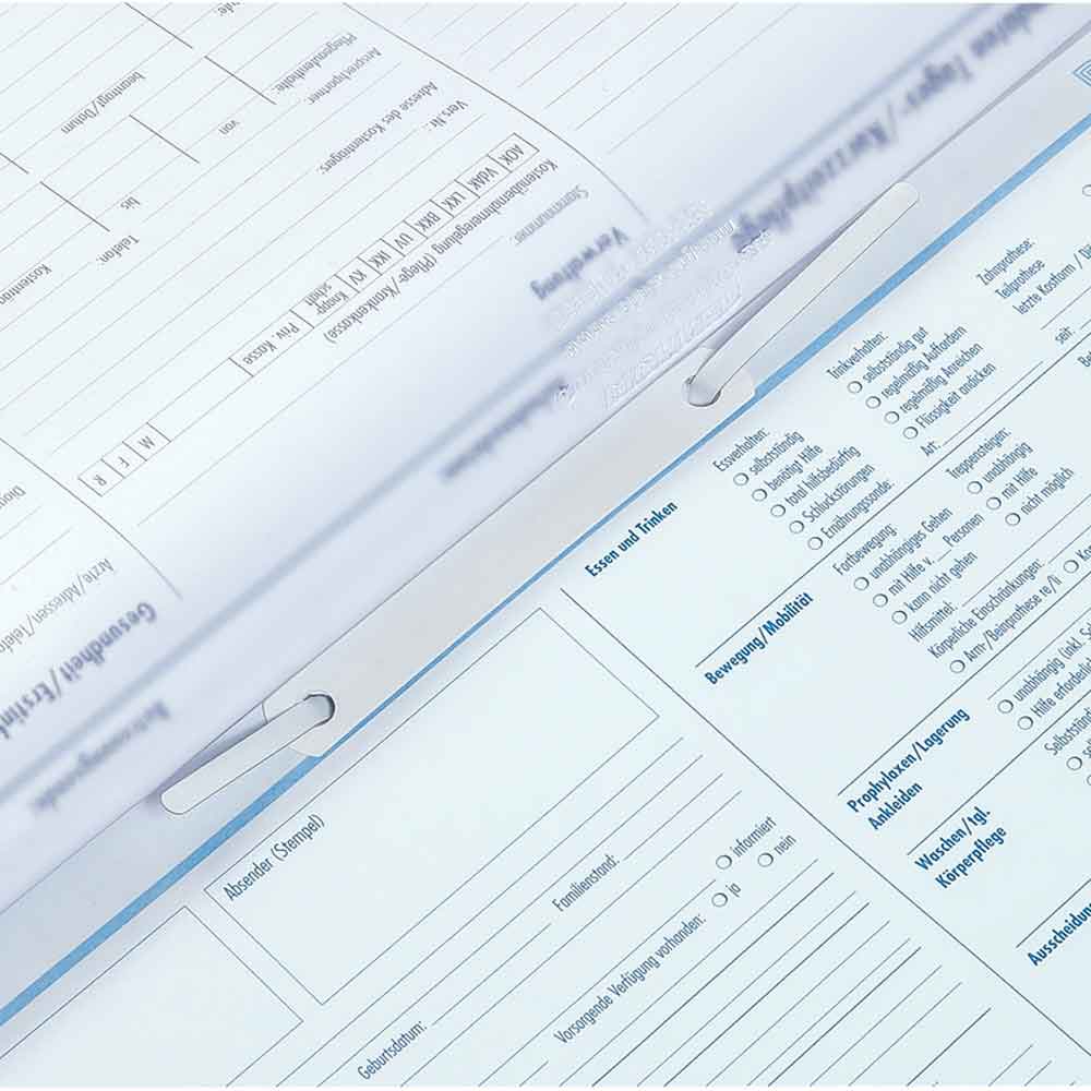 Organisationstasche - VISIMAP - mit 2 Bogenschnitt-Taschen beidseitig - Heftzunge