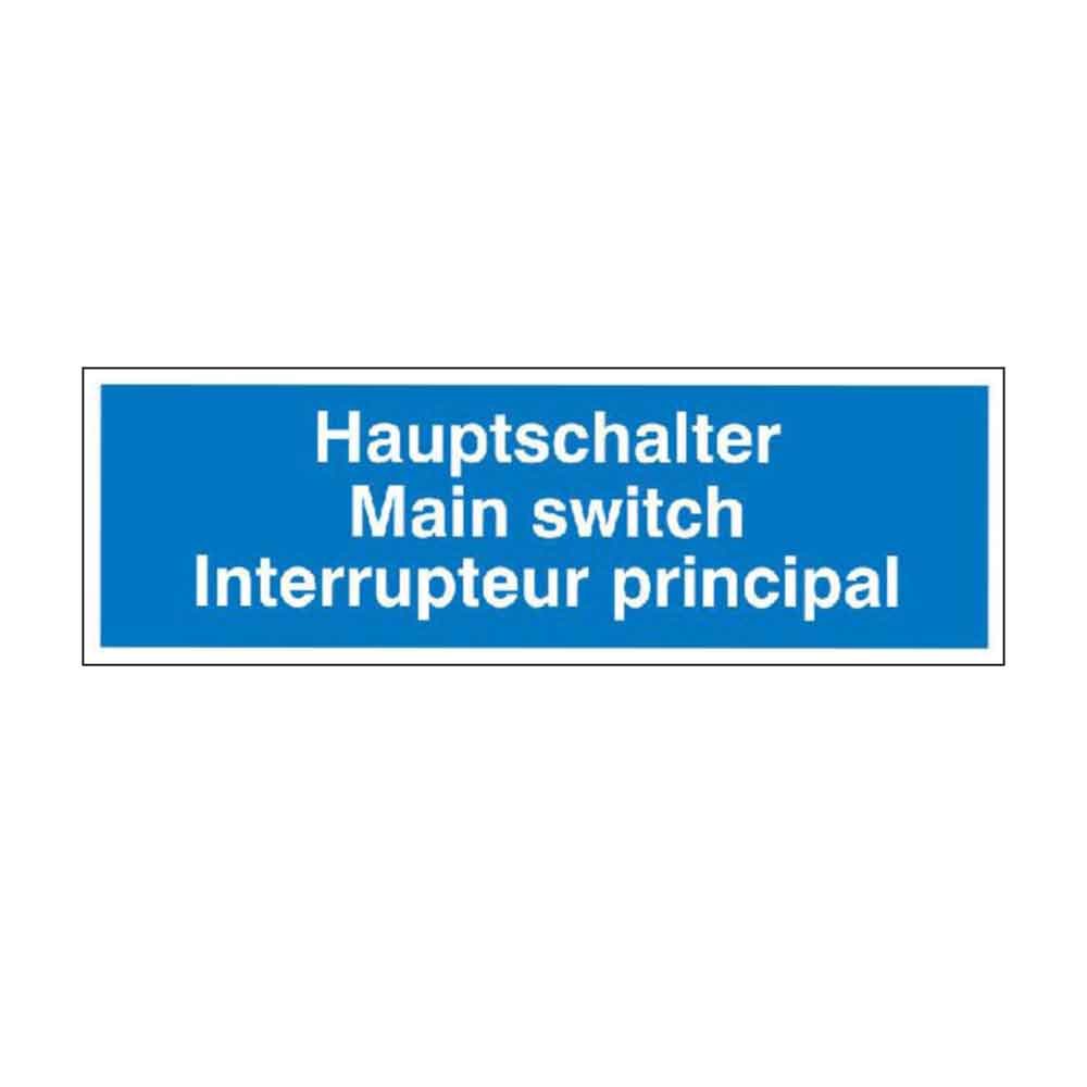 Hinweisschild auf Bogen - Elektrotechnik Hauptschalter