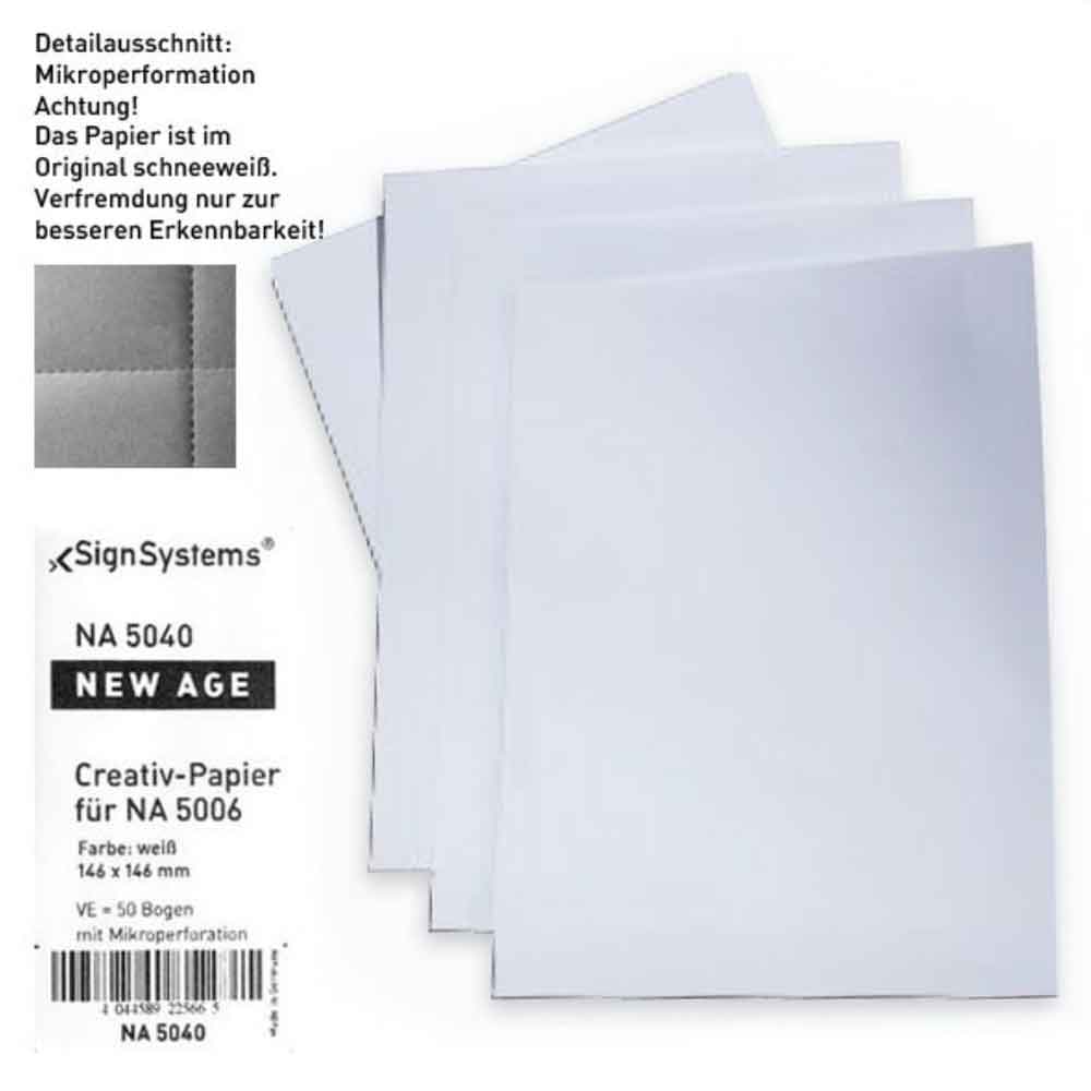 NEW AGE Papiereinlagen - Weiss 120g/m² Color copy perforiert - Beschriftung mittels Ink-Jet- oder Laserdrucker