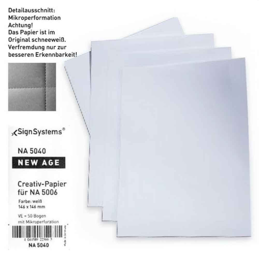 NEW AGE Papiereinlagen - Weiss 120g/m² Color copy perforiert NEW AGE Papiereinlagen - Weiss 120g/m² Color copy perforiert