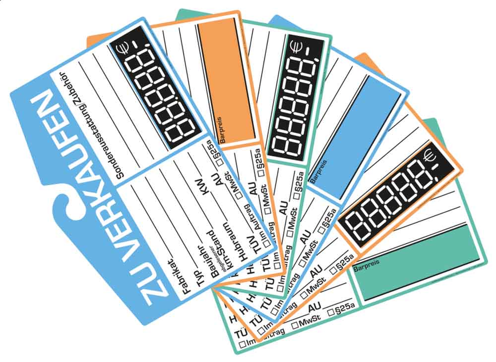 30-20-100-0-00-02-002-preisauszeichnung-fahrzeug-uebersicht-1c8485 Verkaufsschild - Preisfeld Digital - 3 Farben