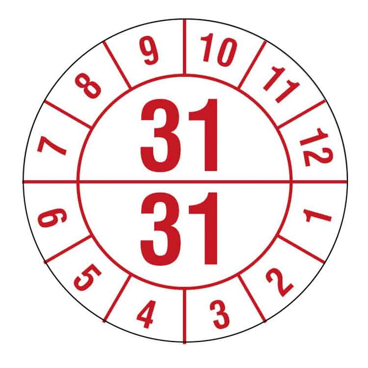 Prüfplakette - Halbjahresplakette in Jahresfarbe - Dokumentenfolie