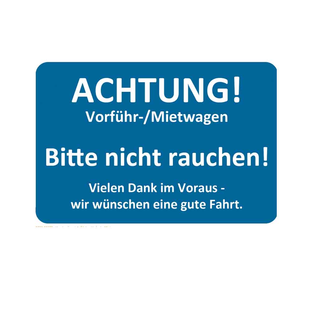 Kundendienst-Aufkleber - für Kraftfahrzeuge - mit unterschiedlichen Hinweistexten Kundendienst-Aufkleber - für Kraftfahrzeuge - mit unterschiedlichen Hinweistexten