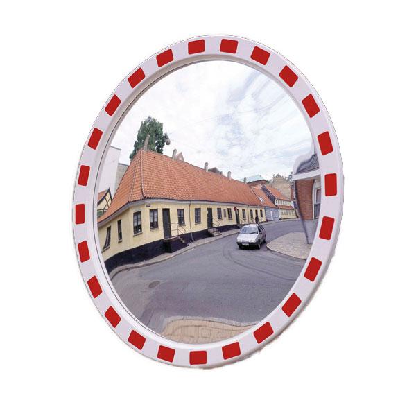 Verkehrsspiegel Eucryl - rund - Rot/Weiss - für den Innen- und Außeneinsatz