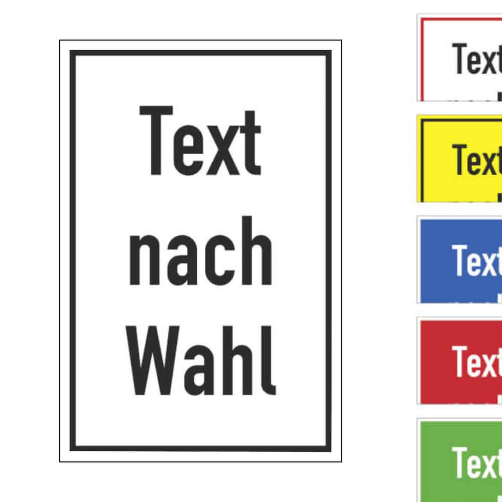 Individuell gefertigtes Folienschild - in vielen Größen - mit Wunschtext und Grundfarbe nach Wahl Individuell gefertigtes Folienschild - in vielen Größen - mit Wunschtext und Grundfarbe nach Wahl