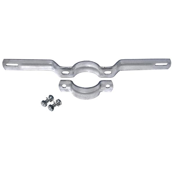 Rohrschelle - mit 350 mm Lochabstand - für Rohrpfosten mit 6,0  oder 7,6 cm Durchmesser