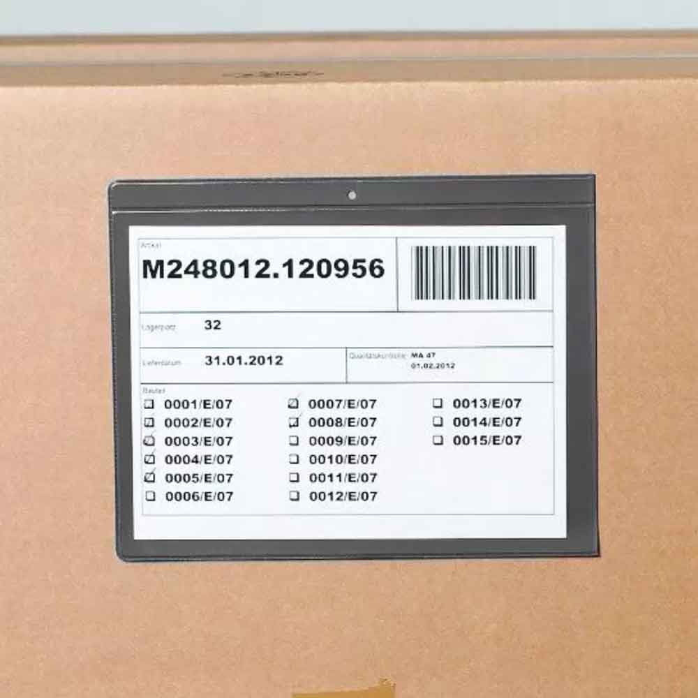 ECOLine Kennzeichnungstaschen - selbstklebend - aus Bio-PVC - ohne und mit Regenklappe ECOLine Kennzeichnungstaschen - selbstklebend - aus Bio-PVC - ohne und mit Regenklappe