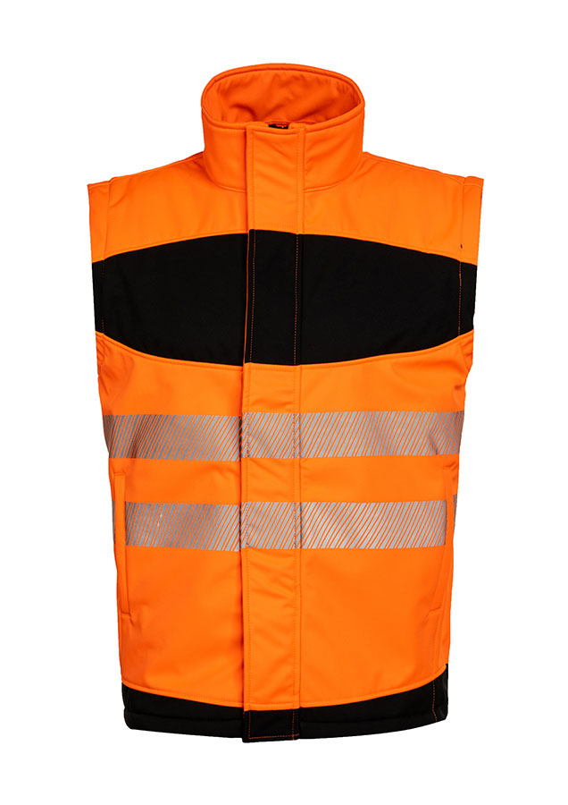 Korntex® - EOS - Hi-Vis Softshell Jacke mit schwarzer Brustpartie - Signal-Gelb/Schwarz - 3XL