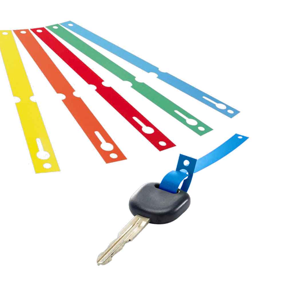 PVC-Schlaufen-Etiketten auf Rolle - Format 140 x 13 mm - 8 Farben