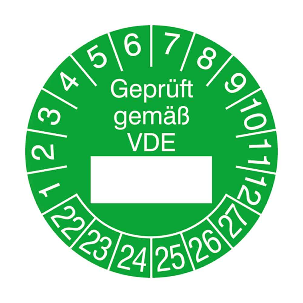 38-18-025-0-16-22-056-pruefplakette-geprueft-gemaess-vde-22-27-a44667 Prüfplakette auf Bogen - Geprüft gemäß VDE