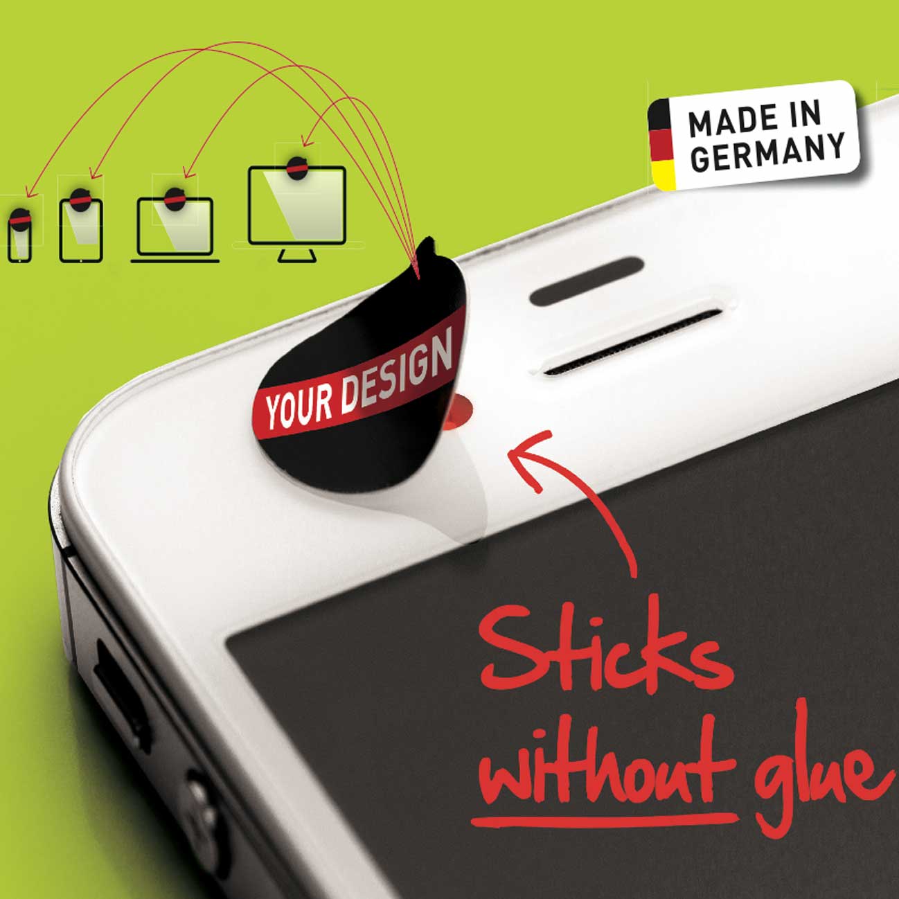 Werbekarte - mit Webcam-Sticker - SMARTPHONE