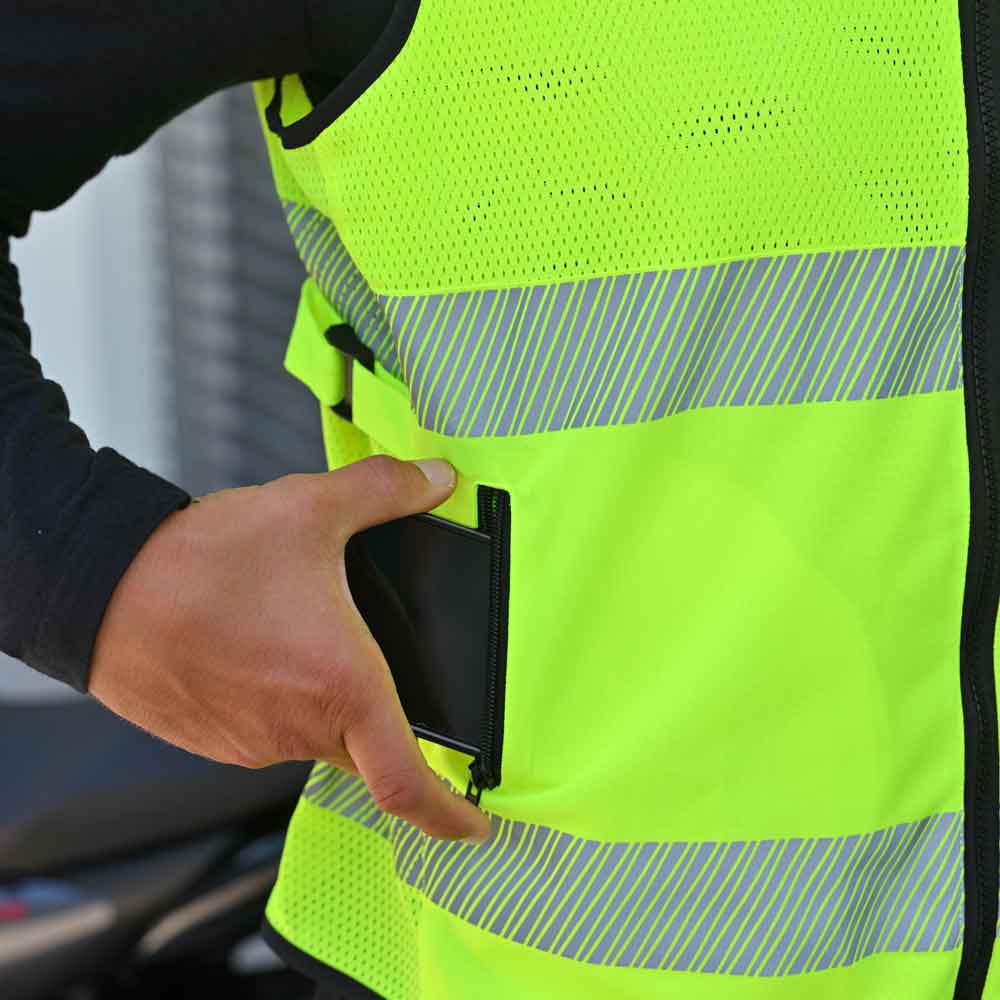 Korntex® Hi-Vis Mesh Motorradweste „Naxos“ - Farbe Signal-Gelb